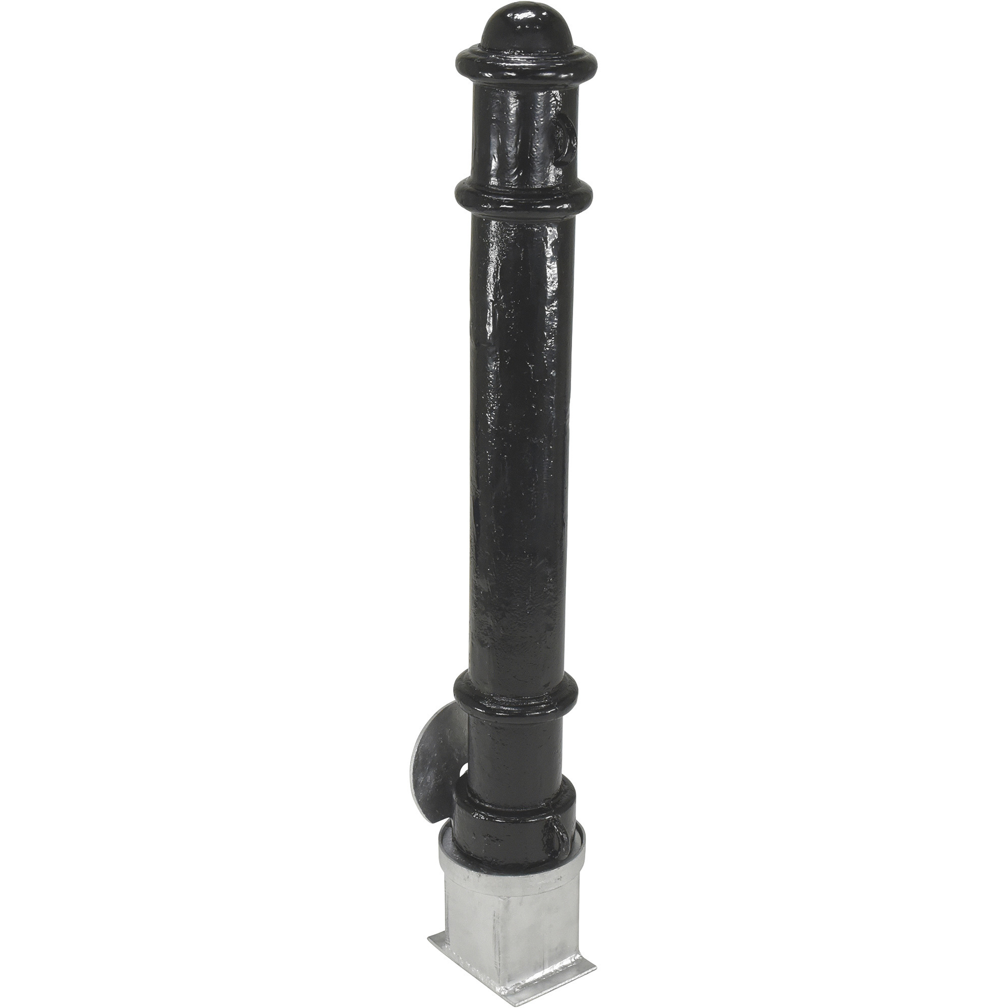 Vestil Steel Underground Removable Ornamental Bollard, 40in., Black, Model# BOL-OR-40-BK